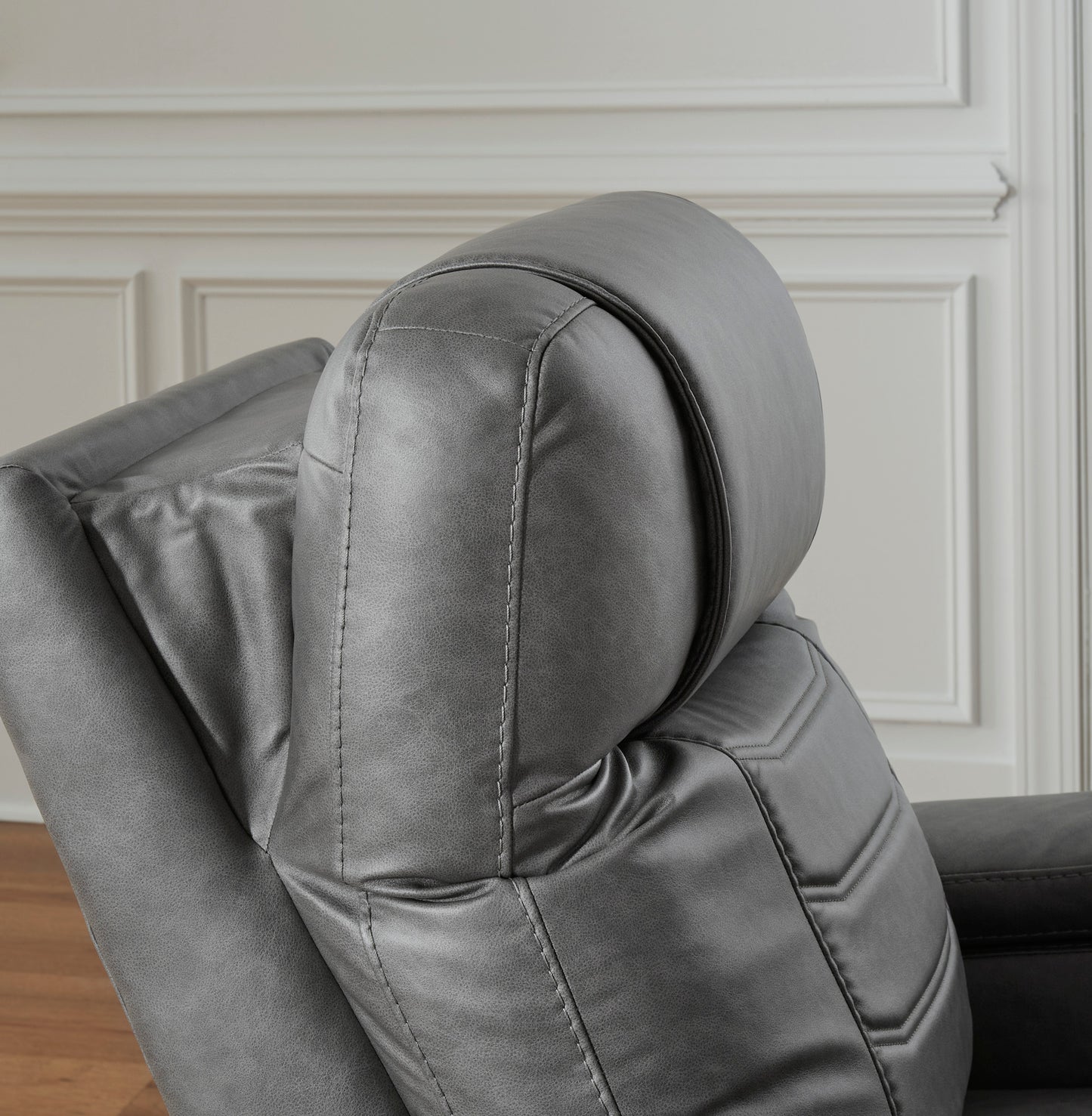 Schooner Rocks Slate Power Recliner w/ Adjustable Headrest
