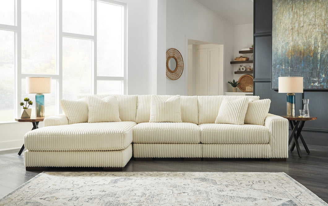 Lindyn Ivory 3-piece Sectional with LAF Chaise