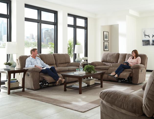 Reyes Portabella Reclining Sofa & Reclining Loveseat with Console