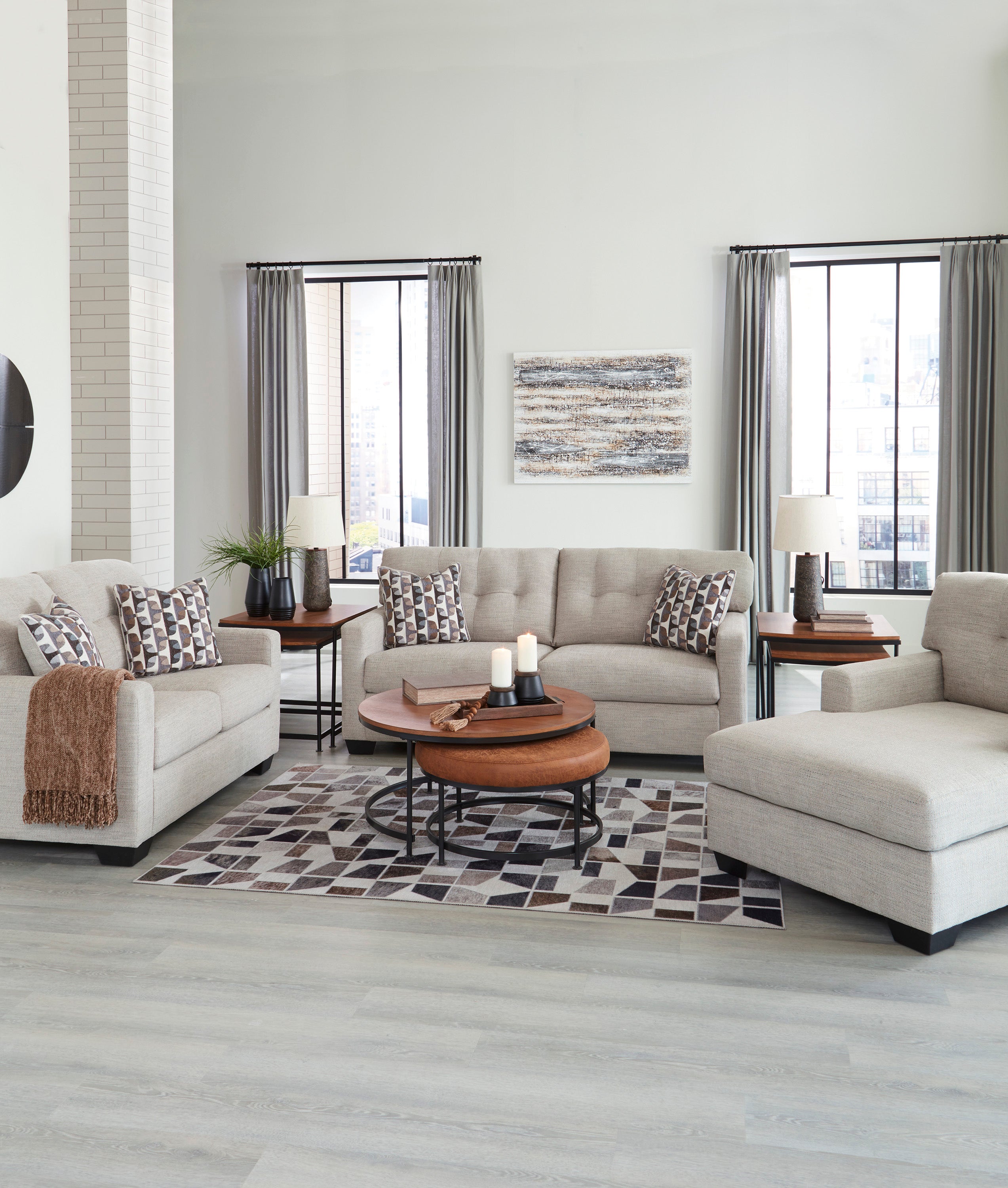 Mahoney Pebble Sofa & Loveseat