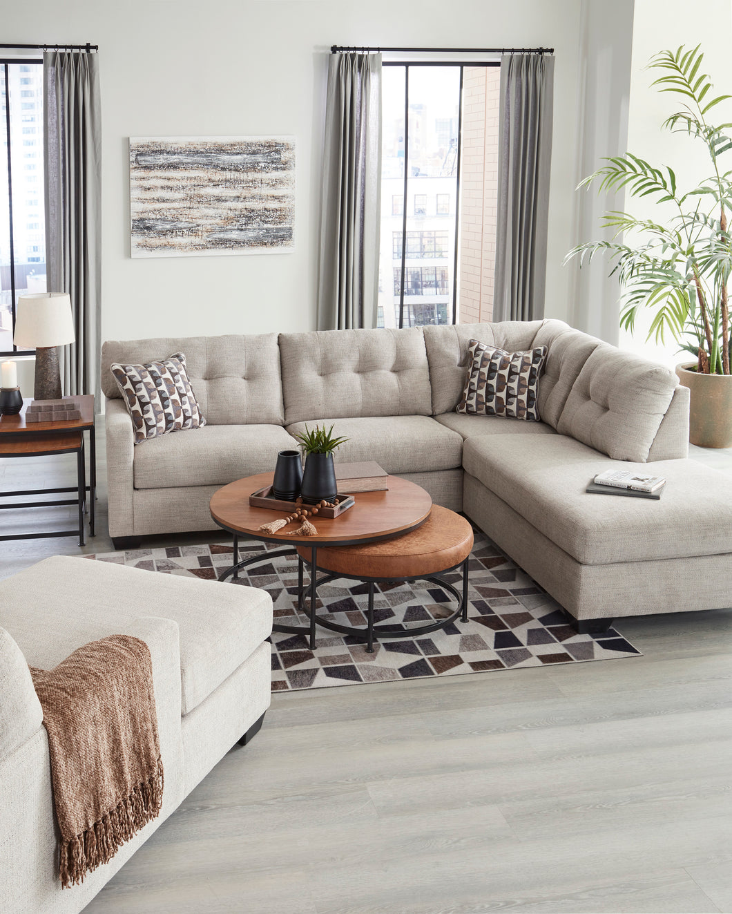 Mahoney Pebble RAF Chaise Sectional
