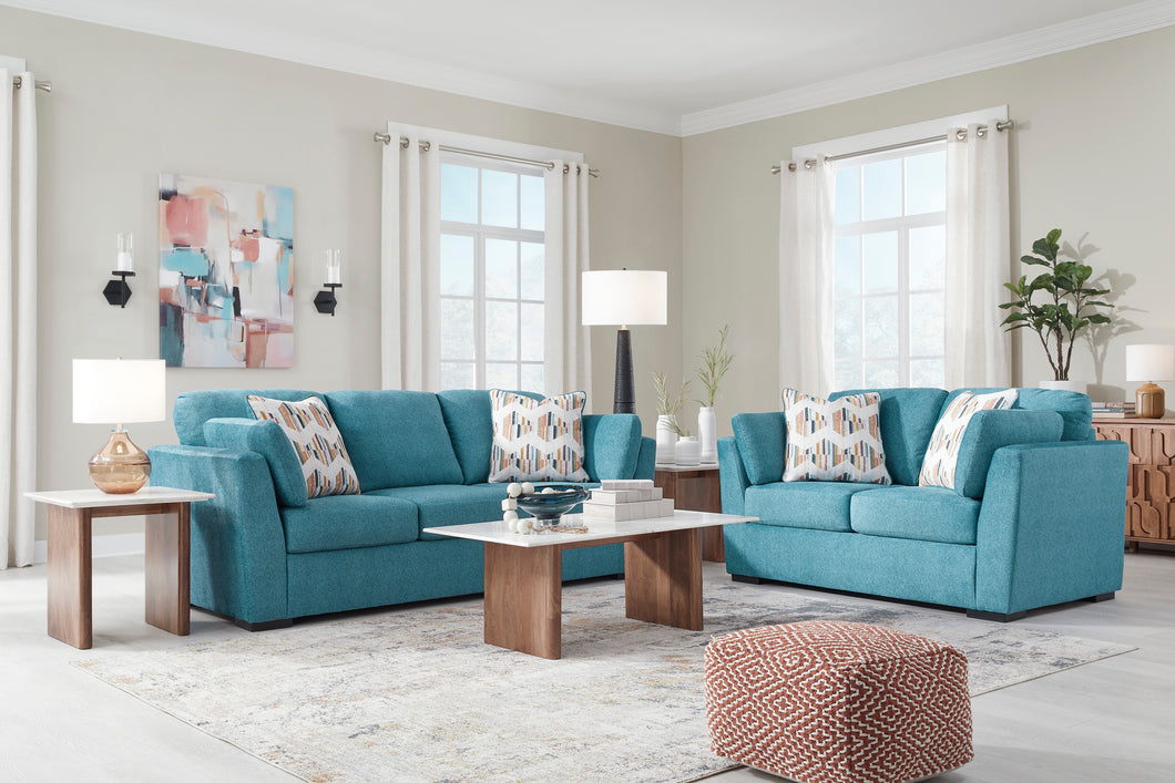 Keerwick Teal Sofa & Loveseat