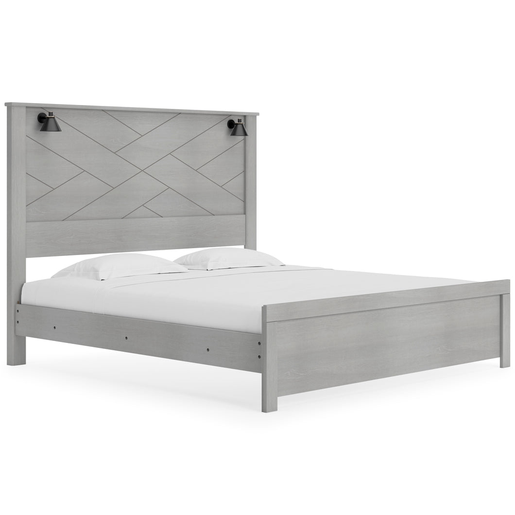 Cottonburg Light Gray/White King Bed
