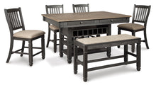 Load image into Gallery viewer, Tyler Creek Black/Gray 6 Piece Counter Height Dining Set

