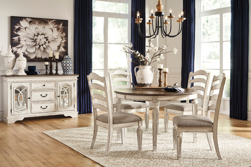 Realyn Chipped White 5 Piece Dining Set
