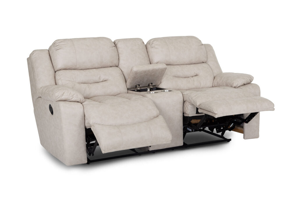 Decker Easter Buff Reclining Loveseat with Console