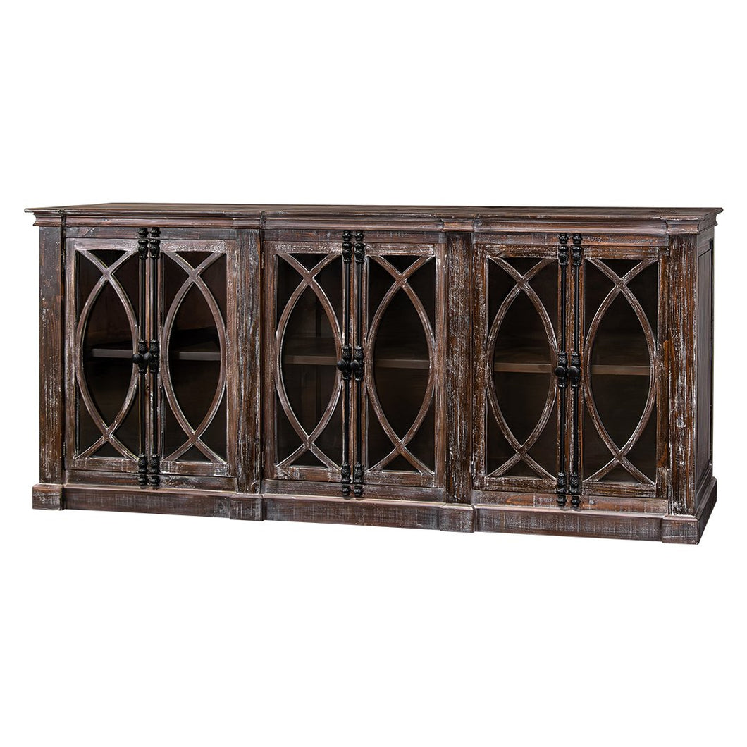 Pescara 6 Door Frosted Brown Console