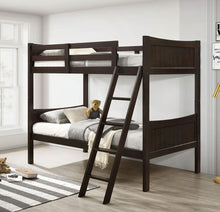 Load image into Gallery viewer, Sami Espresso Twin/Twin Bunk Bed w/Ladder
