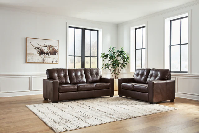 Santorine Dark Brown Sofa & Loveseat