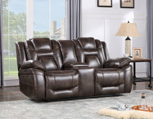 Load image into Gallery viewer, Oportuna Coffee Dual Power Reclining Loveseat w/ Console
