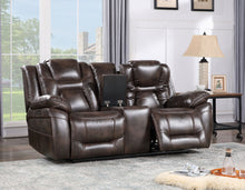 Load image into Gallery viewer, Oportuna Coffee Dual Power Reclining Loveseat w/ Console
