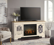 Load image into Gallery viewer, Realyn Chipped X-Large TV Stand with Electric Fireplace
