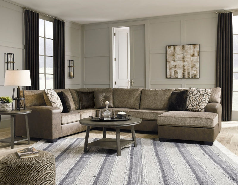 Abalone Chocolate RAF Sectional - WCC Furniture & Mattress Center Lafayette & Lake Charles
