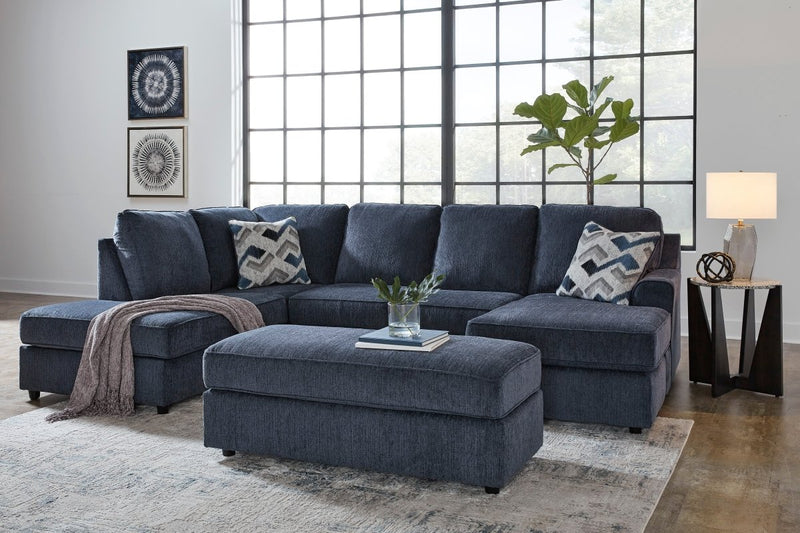 Albar Place Cobalt Double Chaise LAF Sectional - WCC Furniture & Mattress Center Lafayette & Lake Charles