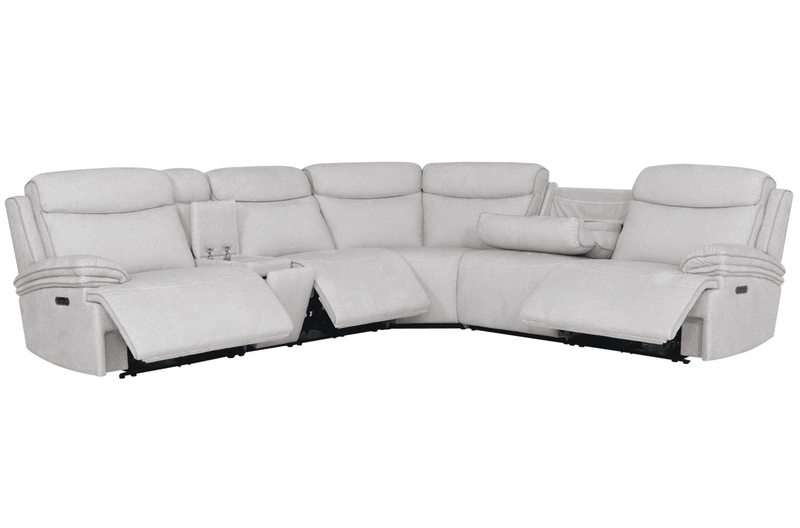 Aldo Airy Snow 6 Piece Power Reclining Sectional - WCC Furniture & Mattress Center Lafayette & Lake Charles