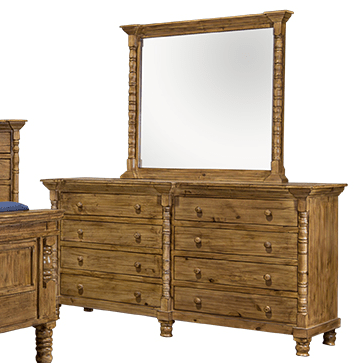 Beasley Smooth Pecan Dresser & Mirror - WCC Furniture & Mattress Center Lafayette & Lake Charles