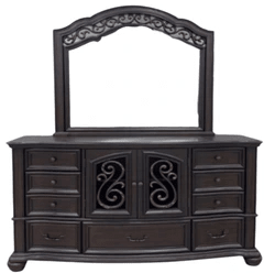 Brunswick Mahogany Dresser & Mirror - WCC Furniture & Mattress Center Lafayette & Lake Charles