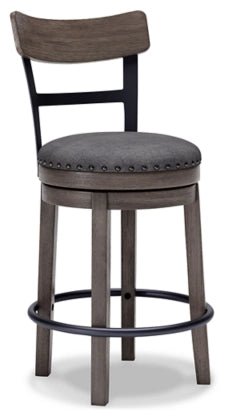 Caitbrook Gray UPH Swivel Barstool (1 barstool) - WCC Furniture & Mattress Center Lafayette & Lake Charles