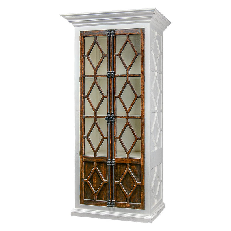 Carthage Aged White/Tobacco Upright Cabinet - WCC Furniture & Mattress Center Lafayette & Lake Charles