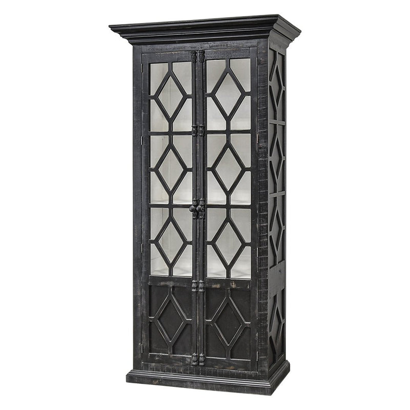 Carthage Sanded Black Upright Cabinet - WCC Furniture & Mattress Center Lafayette & Lake Charles