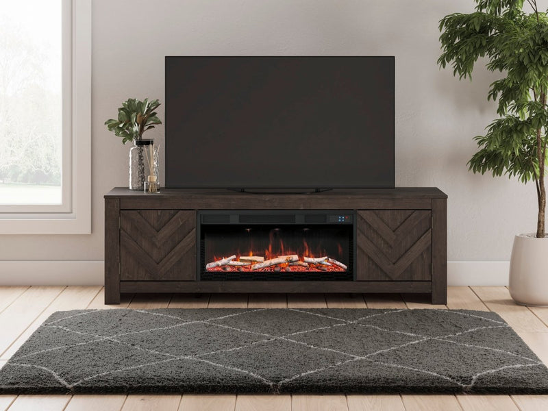 Cayboni Black - ish TV Stand w/ Fireplace - WCC Furniture & Mattress Center Lafayette & Lake Charles