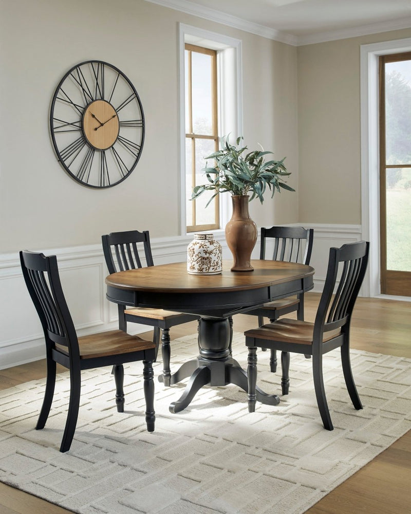 Clorazi Black/Brown 5 Piece Dining Set - WCC Furniture & Mattress Center Lafayette & Lake Charles