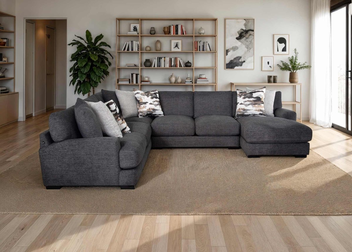 Collins Mandy Slate Sectional - WCC Furniture & Mattress Center Lafayette & Lake Charles