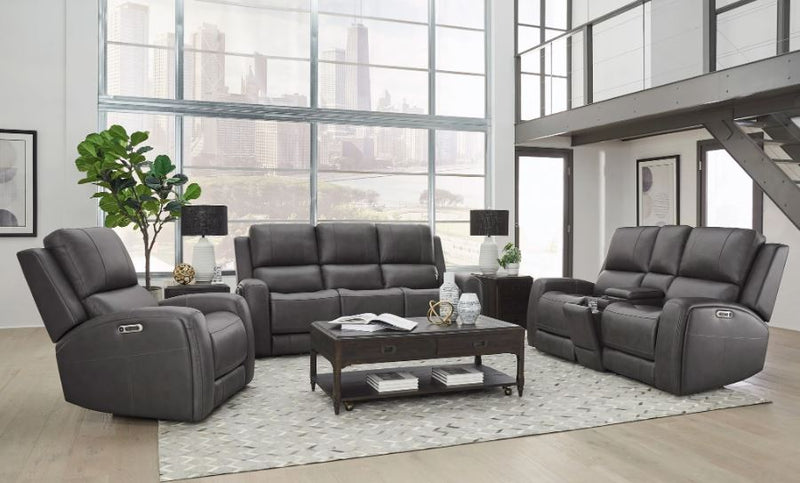 Cooke Autumn Fog Power Reclining Sofa & Loveseat - WCC Furniture & Mattress Center Lafayette & Lake Charles