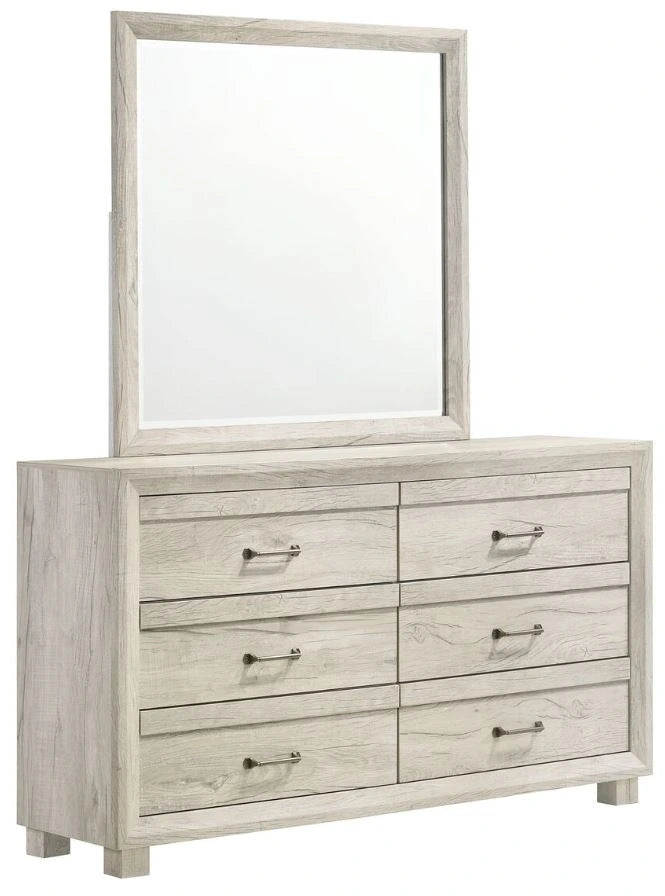 Fort Worth White Dresser & Mirror