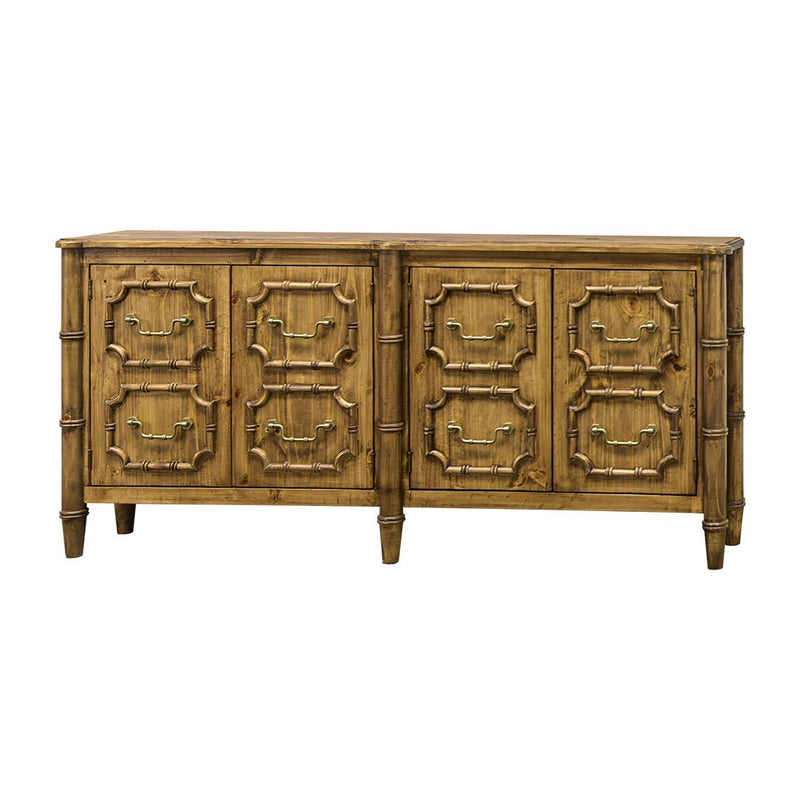 Elizabeth Wheat 4 Door Narrow Console - WCC Furniture & Mattress Center Lafayette & Lake Charles