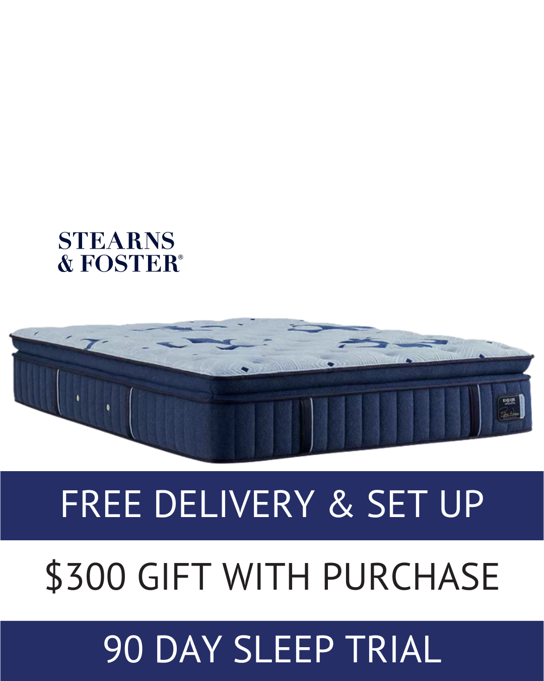 Stearns and Foster Estate Firm Euro Pillow Top