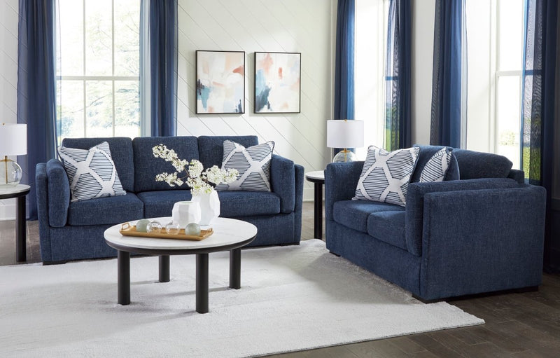 Evansley Navy Sofa & Loveseat - WCC Furniture & Mattress Center Lafayette & Lake Charles