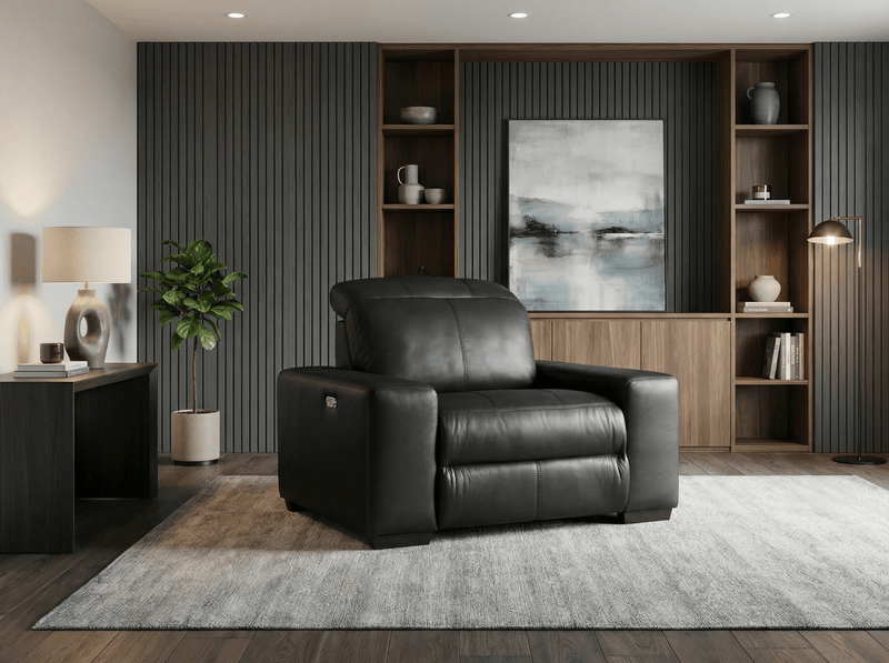 Ferrara Black Power Recliner - WCC Furniture & Mattress Center Lafayette & Lake Charles
