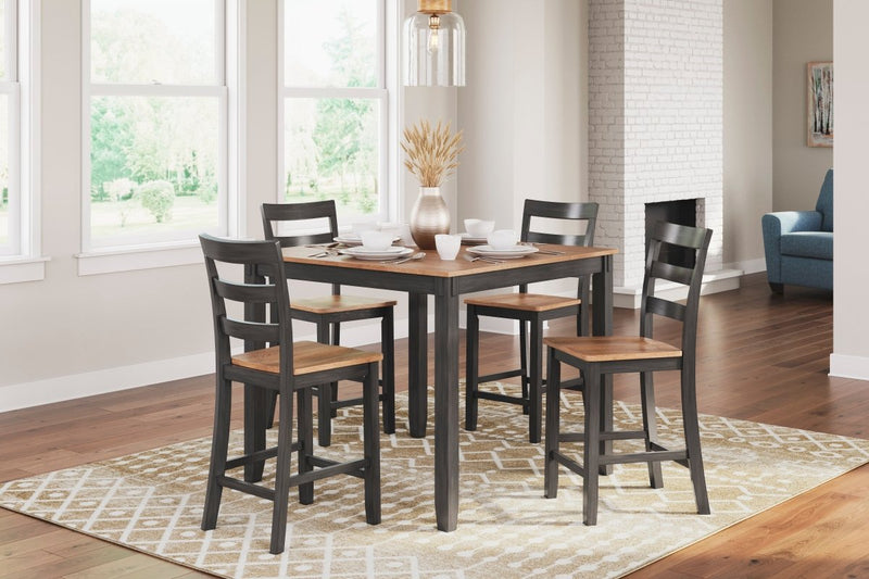 Gesthaven Brown/Natural 5 Piece Counter Height Dining Set - WCC Furniture & Mattress Center Lafayette & Lake Charles