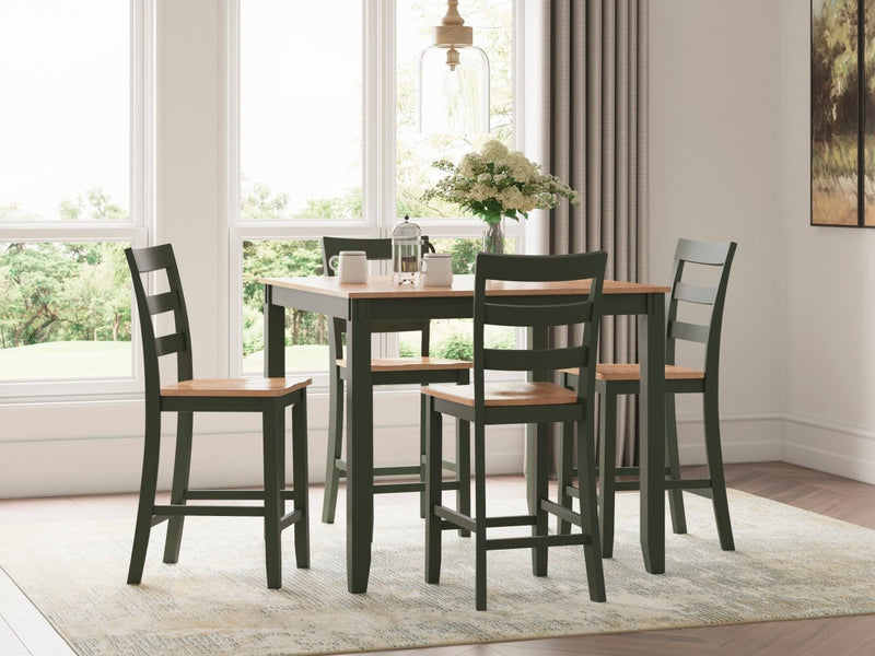 Gesthaven Green/Natural 5 Piece Counter Height Dining Set - WCC Furniture & Mattress Center Lafayette & Lake Charles