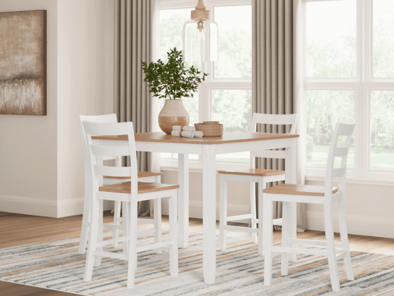 Gesthaven White/Natural 5 Piece Counter Height Dining Set - WCC Furniture & Mattress Center Lafayette & Lake Charles