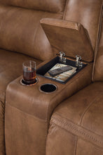 Load image into Gallery viewer, Game Plan Caramel Power Reclining Loveseat
