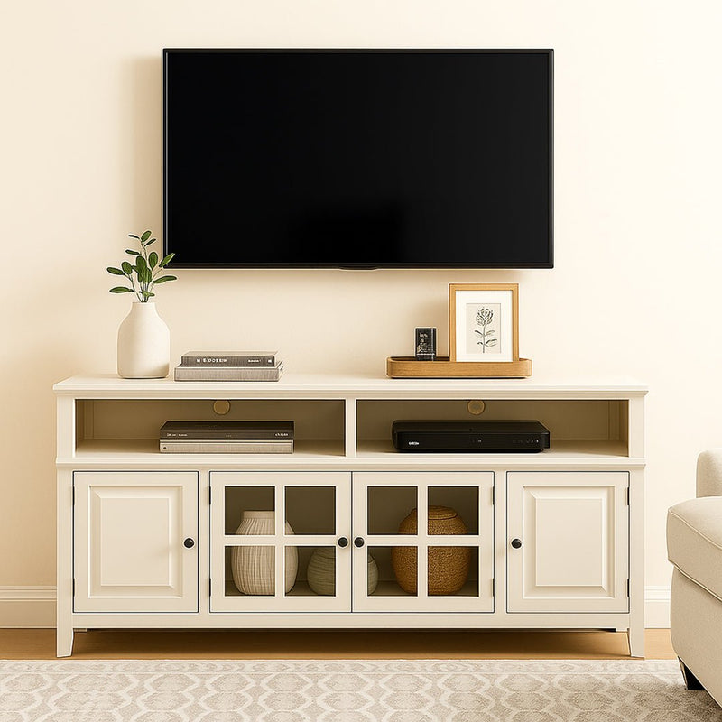 Hacienda Swiss Coffee 72" TV Stand Console - WCC Furniture & Mattress Center Lafayette & Lake Charles