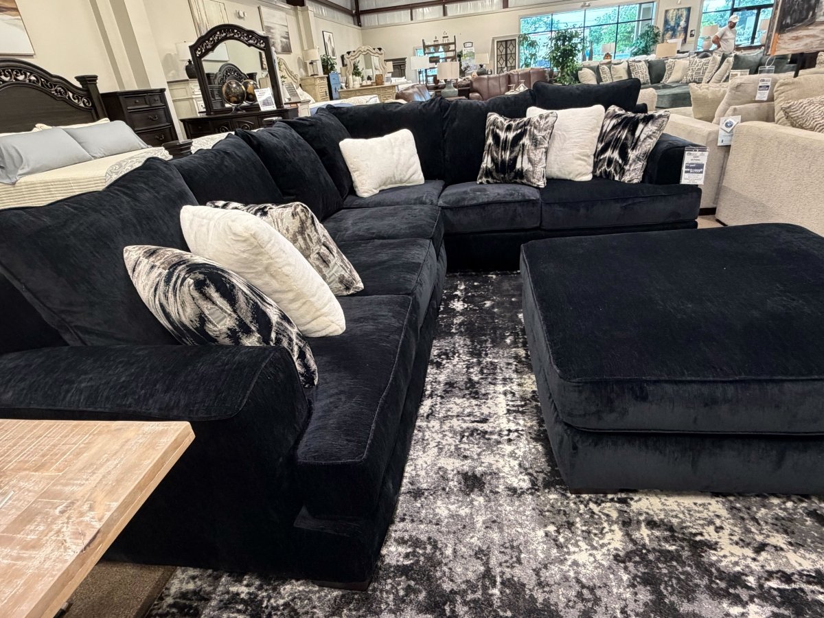 Harry Black RAF Sofa Sectional - WCC Furniture & Mattress Center Lafayette & Lake Charles