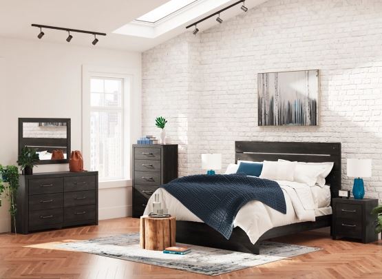 Hollivern Dark Gray Bed, Dresser & Mirror - WCC Furniture & Mattress Center Lafayette & Lake Charles