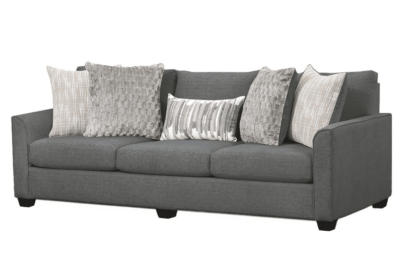 Irving Charcoal Sofa w/ Drop Down Table - WCC Furniture & Mattress Center Lafayette & Lake Charles