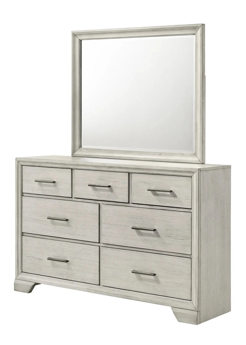 Jaymes White Mist Dresser & Mirror - WCC Furniture & Mattress Center Lafayette & Lake Charles