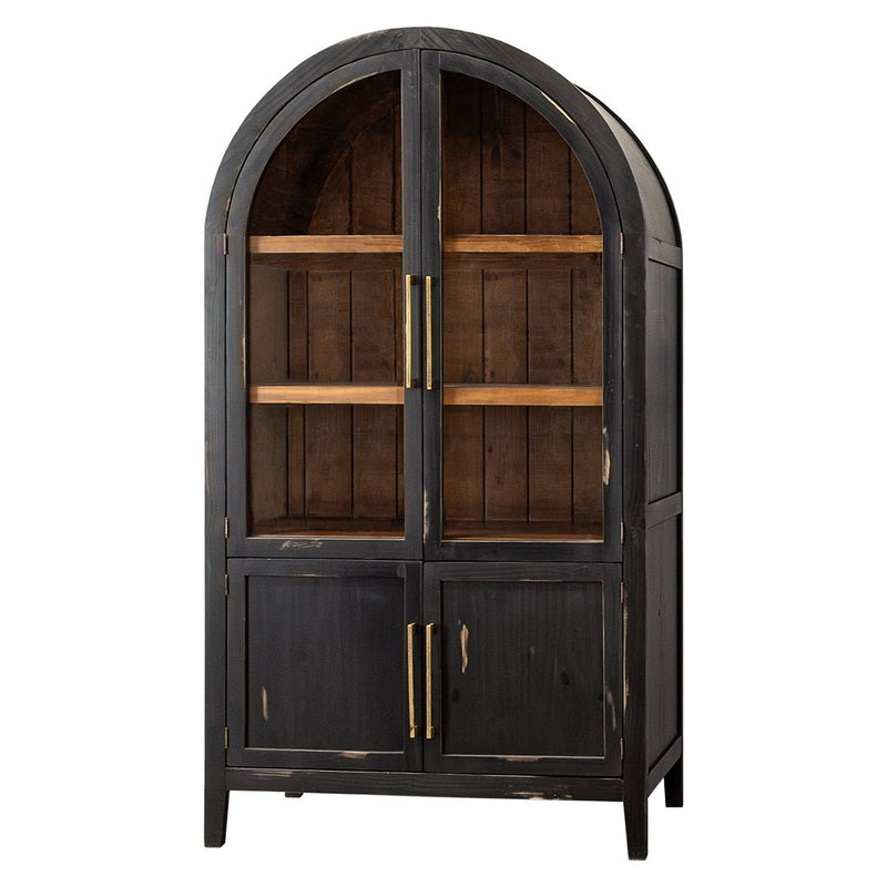 Julia Limousine Black Curved Showcase Cabinet - WCC Furniture & Mattress Center Lafayette & Lake Charles