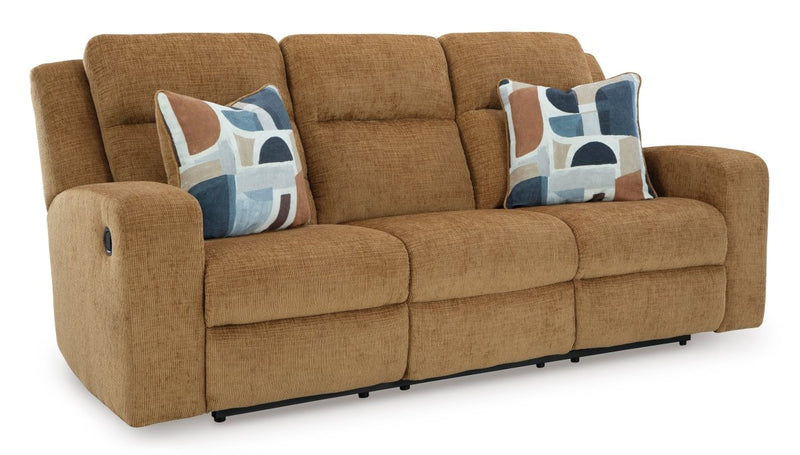 Kanlow Honey Reclining Sofa - WCC Furniture & Mattress Center Lafayette & Lake Charles