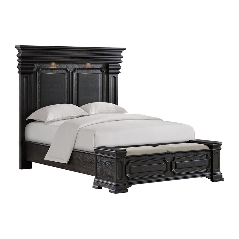 Kings Court Black Bed w/ Storage Bench - WCC Furniture & Mattress Center Lafayette & Lake Charles