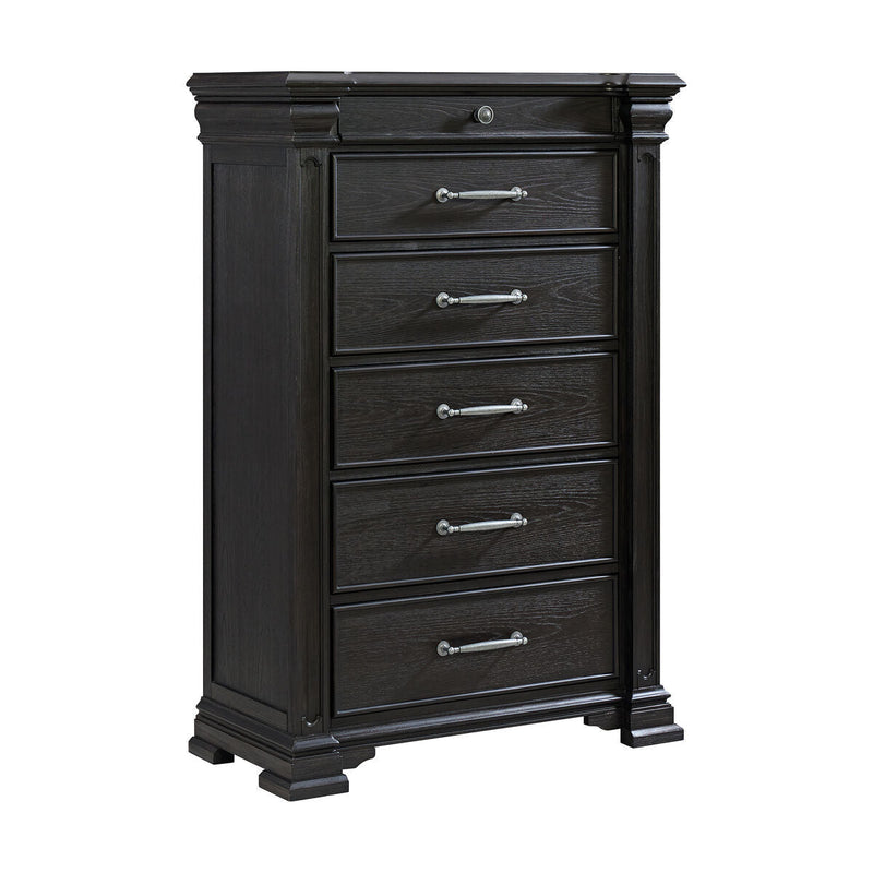 Kings Court Black Chest of Drawers - WCC Furniture & Mattress Center Lafayette & Lake Charles
