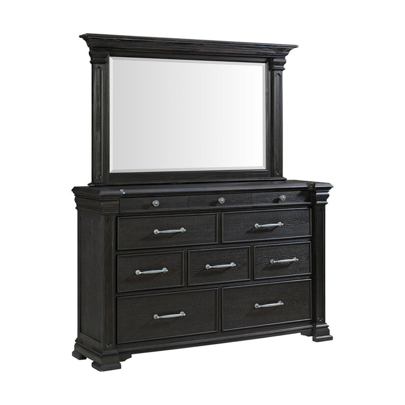 Kings Court Black Dresser & Mirror - WCC Furniture & Mattress Center Lafayette & Lake Charles