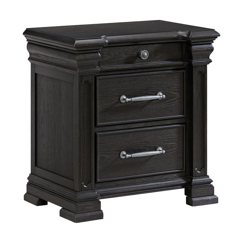 Kings Court Black Nightstand - WCC Furniture & Mattress Center Lafayette & Lake Charles