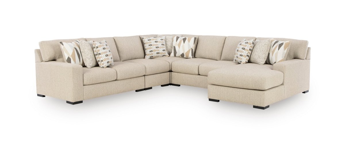 Laurelgrove RAF Chaise Pebble Sectional - WCC Furniture & Mattress Center Lafayette & Lake Charles
