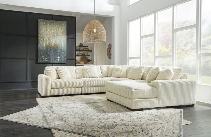 Lindyn Ivory 5 - Piece Sectional with RAF Chaise - WCC Furniture & Mattress Center Lafayette & Lake Charles